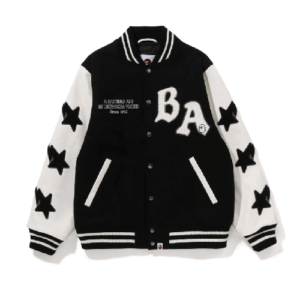 A BATHING APE RELAXED FIT VARSITY JACKET