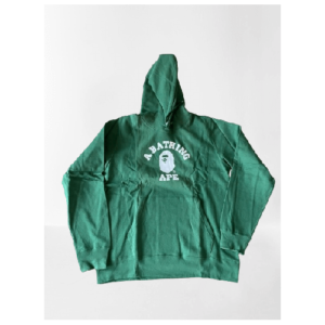 A Bathing Ape College Hoodie Pullover Olivedrab Green