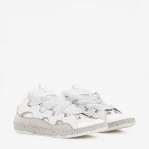 Lanvin Leather Curb Sneaker – White