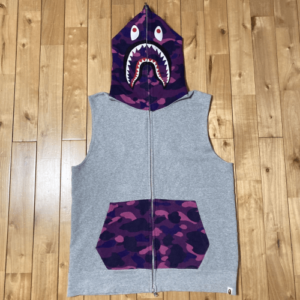 Xl Shark Hoodie Vest Purple Camo Full Zip A Bathing Ape Bape